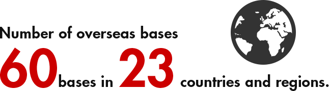 60 bases in 23 countries and regions
